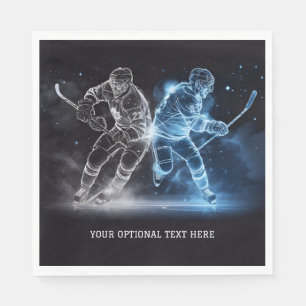 Custom Text Ice Hockey Napkins