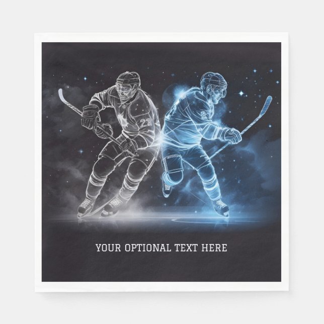 Custom Text Ice Hockey Napkins (Front)