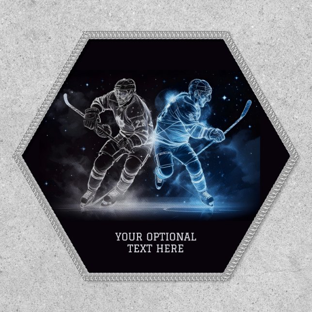 Custom Text Ice Hockey Patch (Front)
