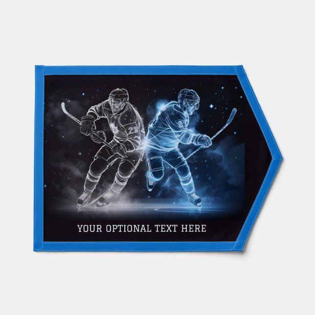 Custom Text Ice Hockey Pennant (Front)