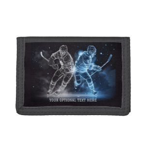 Custom Text Ice Hockey Tri-fold Wallet