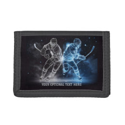 Custom Text Ice Hockey Trifold Wallet