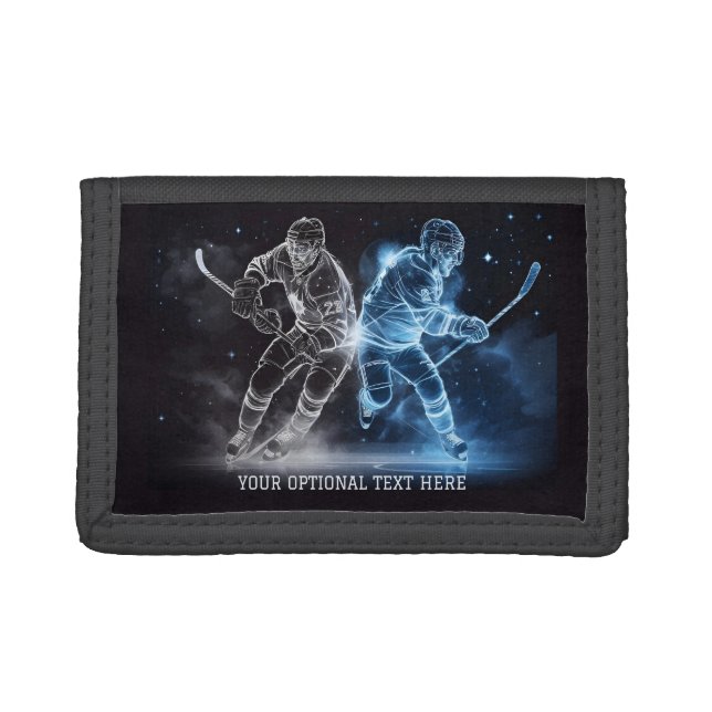 Custom Text Ice Hockey Trifold Wallet (Front)
