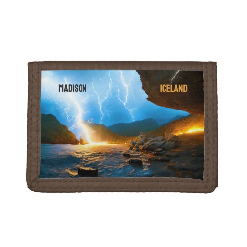 Custom Text Iceland Trifold Wallet