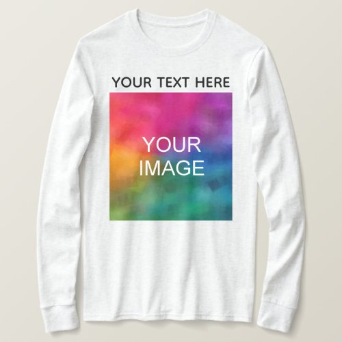 Custom Text Image Color Womens Long Sleeve Modern T_Shirt