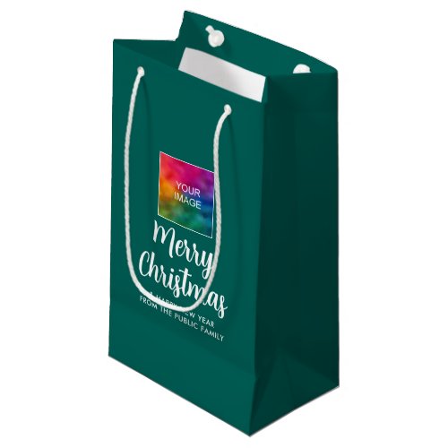 Custom Text Image Logo Merry Christmas Template Small Gift Bag