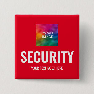 Custom Text & Image Security Staff Employee Member Button