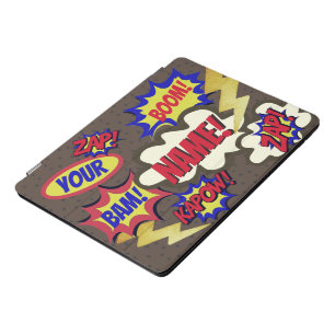 Custom Text in Comic Book Bubbles iPad Smart Cover