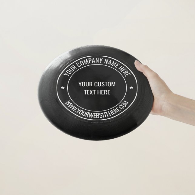 Custom Text Info Branded Wham-O Frisbee Example (In Hand)