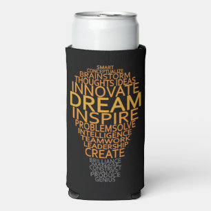 Custom Text Inspirational Lightbulb Seltzer Can Cooler
