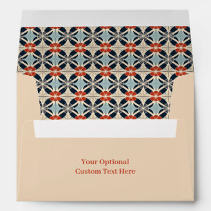 Custom Text Japanese Floral Pattern Envelope