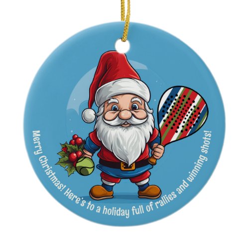 🎾🎄Custom text, Jingle Smash Ceramic Ornament