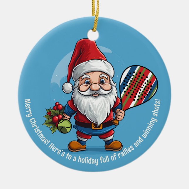 🎾🎄Custom text, Jingle Smash Ceramic Ornament (Front)