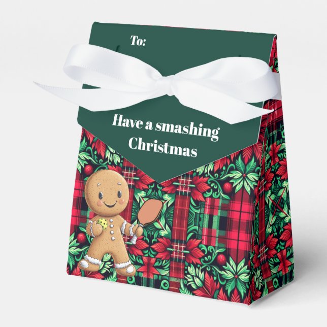 Custom text Jolly Ginger Paddle Pouch Favor Boxes (Front Side)