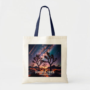 Custom Text Joshua Tree Night Sky Cosmic Landscape Tote Bag