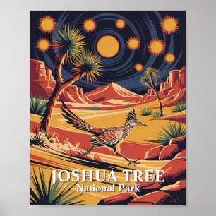 Custom Text Joshua Tree Wildlife Roadrunner Desert Poster