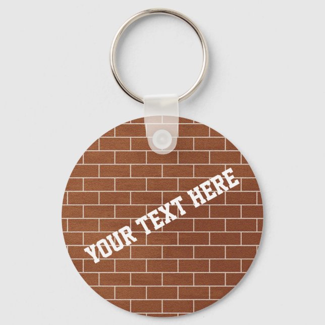 Custom Text Keychain Brick Wall Personalized (Front)