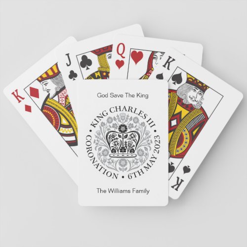 Custom Text King Charles III Royal Coronation Logo Playing Cards
