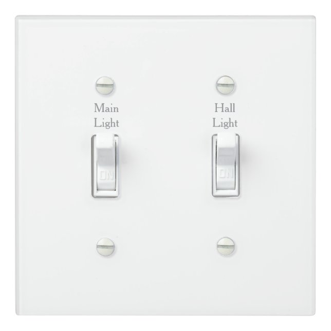 Custom Text - Labeled Light Switch Plate (In Situ)