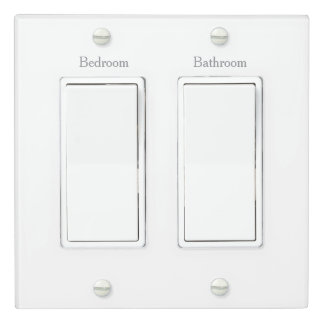 Custom Text - Labeled Light Switch Plate - Dual