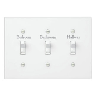Custom Text - Labeled Light Switch Tri Plate