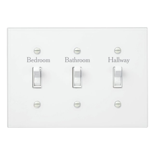 Custom Text - Labeled Light Switch Tri Plate (In Situ)