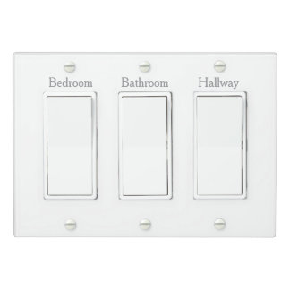 Custom Text - Labeled Light Switch Tri Plate