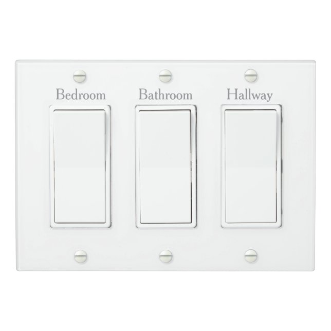 Custom Text - Labeled Light Switch Tri Plate (In Situ)