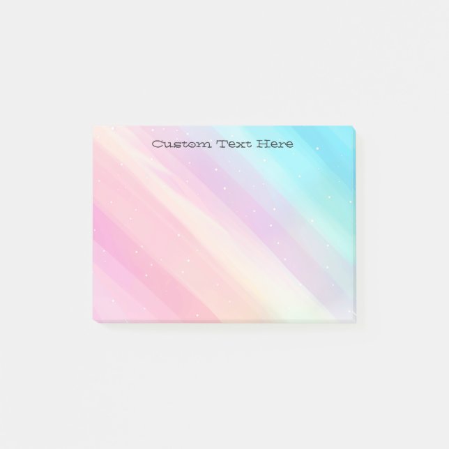 Custom Text | Large Pastel Lines Post-it Notes (Front)