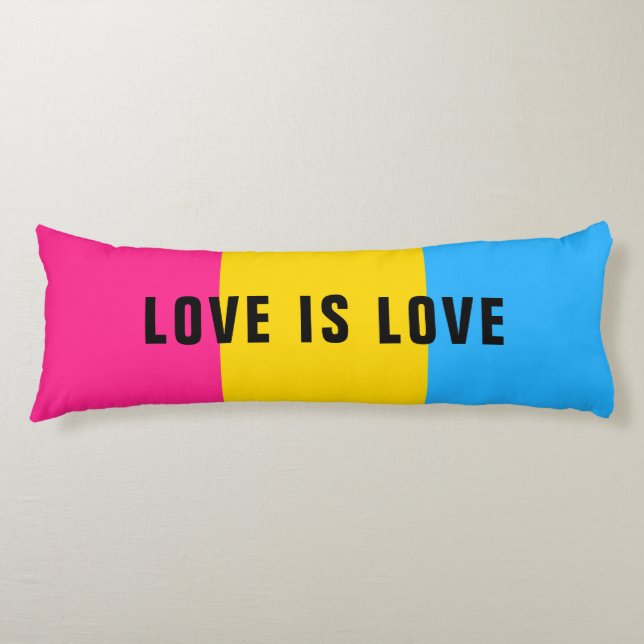 Custom Text LGBT Rainbow Pansexual Pride Flag Body Pillow (Front)