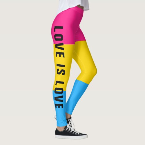 Custom Text LGBT Rainbow Pansexual Pride Flag Leggings