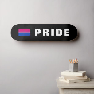 Custom Text LGBTQ Rainbow Bisexual Pride Flag Skateboard