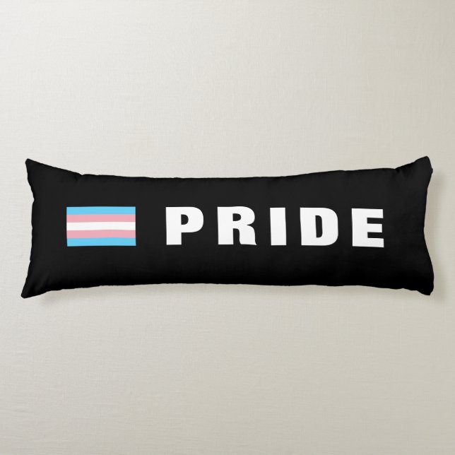 Custom Text LGBTQ Rainbow Trangender Pride Flag Body Pillow (Front)