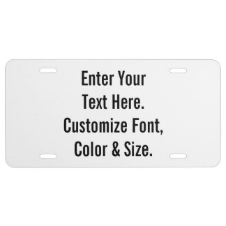 Custom Text License Plate