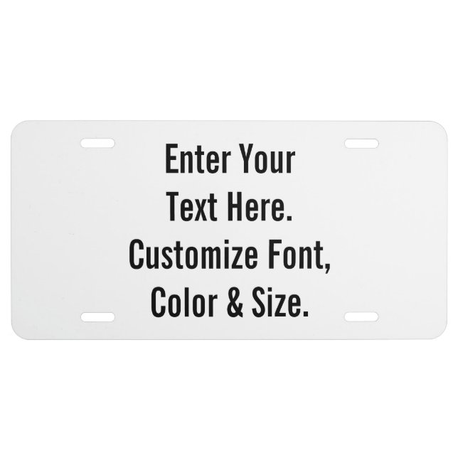 Custom Text License Plate (Front)