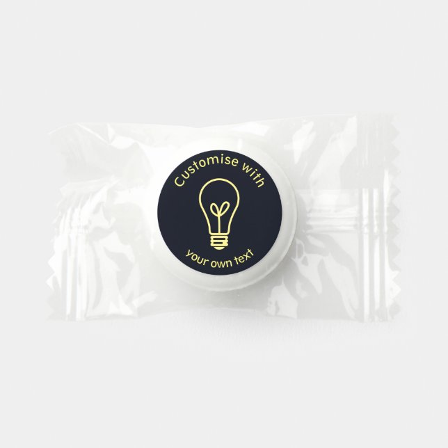Custom Text Light Bulb Icon Bright Idea Life Saver® Mints (Front)