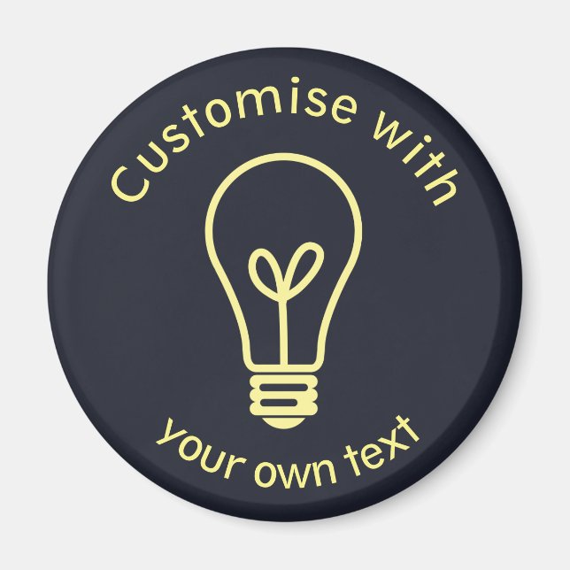 Custom Text Light Bulb Icon Bright Idea Magnet (Front)
