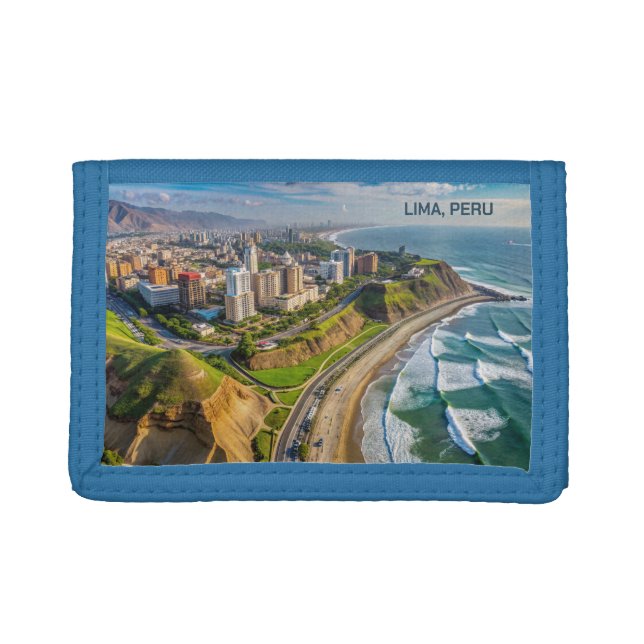 Custom Text Lima, Peru Tri-fold Wallet (Front)