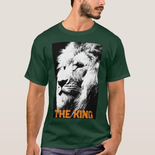 Custom Text Lion Face Mens Deep Forest Green T_Shirt