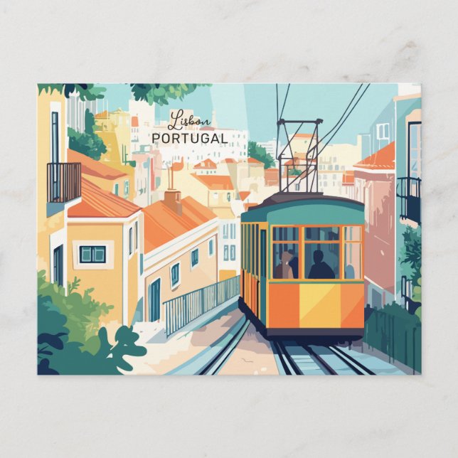 Custom Text Lisbon Portugal Postcard (Front)
