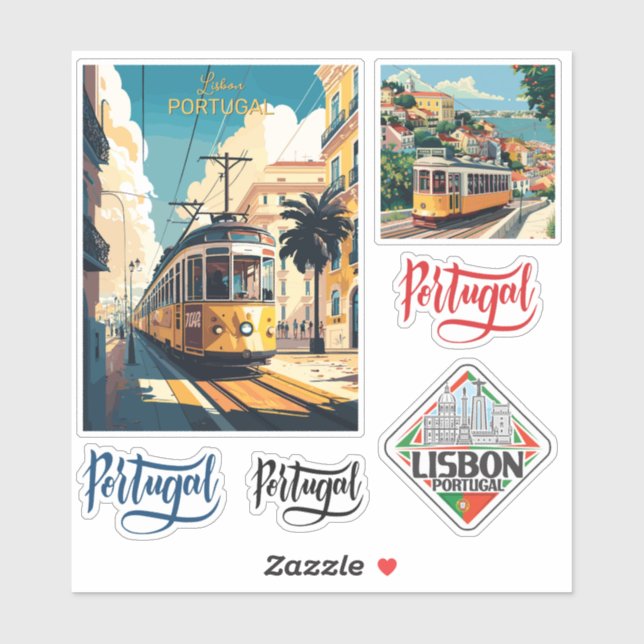 Custom Text Lisbon Portugal Sticker (Sheet)