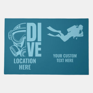 Custom Text & Location Scuba Diving Doormat