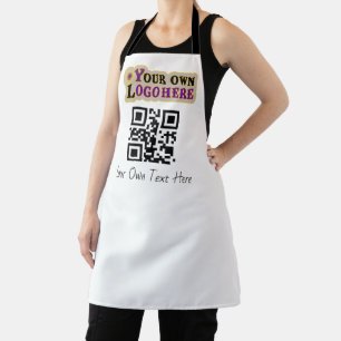Custom text, logo and QR code Apron