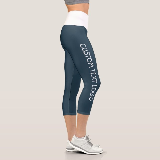 CUSTOM TEXT LOGO CAPRI LEGGINGS (Right)