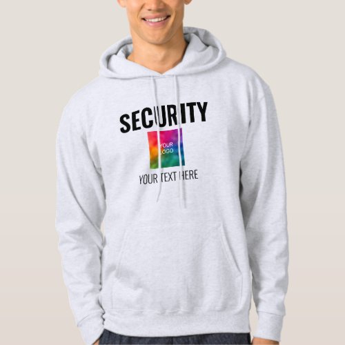 Custom Text Logo Double Sided Mens Modern Security Hoodie