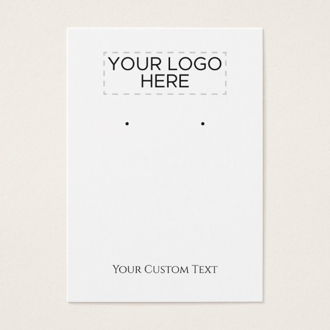 Custom Text & Logo Earring Display Card (Front)