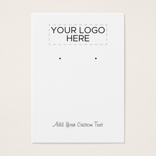 Custom Text & Logo Earring Display Card (Front)