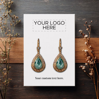 Custom Text & Logo Earring Display Card