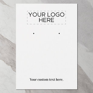 Custom Text & Logo Earring Display Card