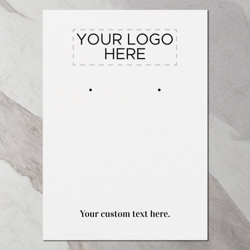 Custom Text  Logo Earring Display Card